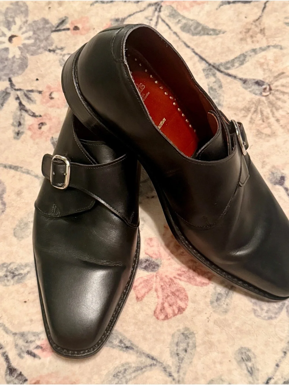 Allen Edmonds Men's Black Single Monk Strap Dress Shoes 9